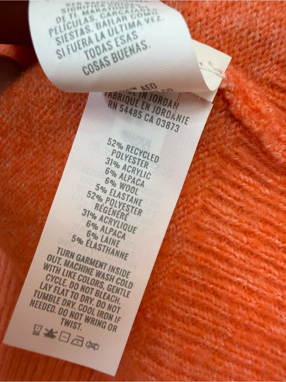AERIE Campus Cool Plush Orange Button Front Cardigan Sweater Women’s Medium - Picture 7 of 8